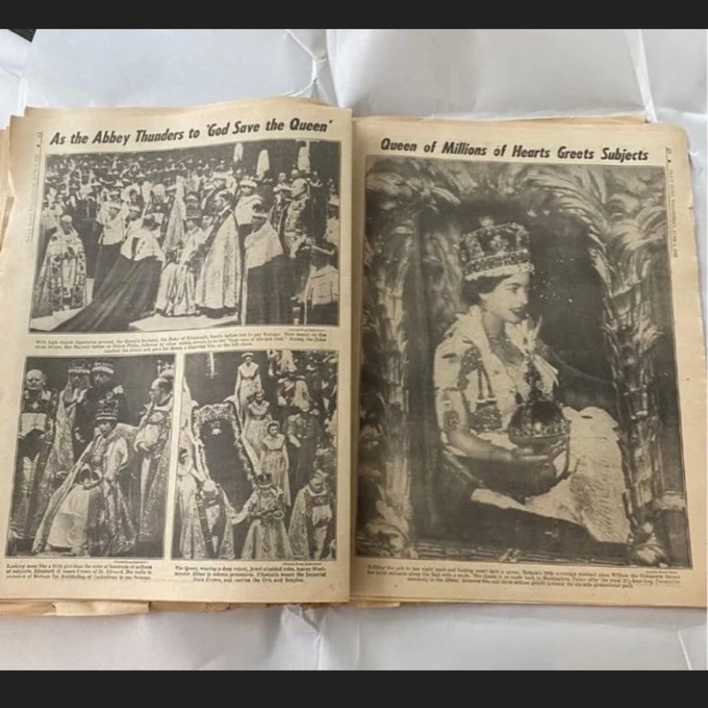 Set Of 3: Vintage 1953 Queen Elizabeth II Coronation Original Newspapers - Picture 10 of 10